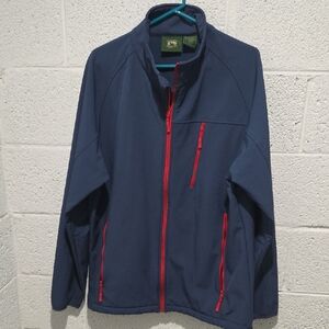 Navy and Red Men's Windbreaker